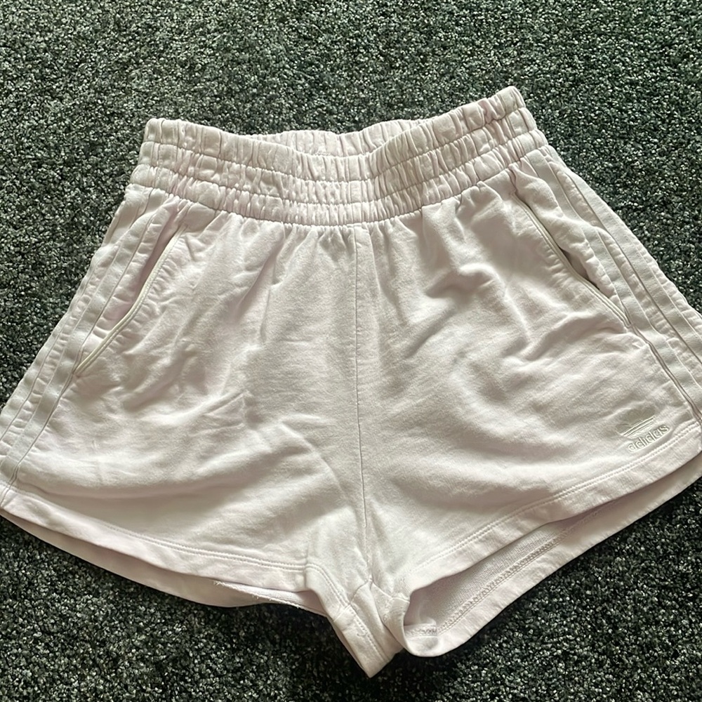 High Waisted Cotton Adidas Light Purple Shorts
